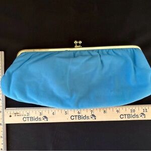 Blue Kiss-Lock Clutch Bag